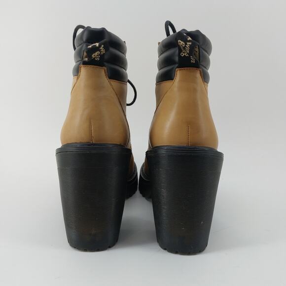 Dr. Martens Tan Persephone Sz 8 Eye Heeled Ankle Boots Women - Picture 11 of 12